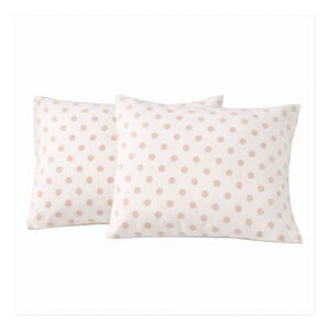 Kate Spade NY Pillowcase Set Polka Dot Pink White Cotton Standard Pair Preppy